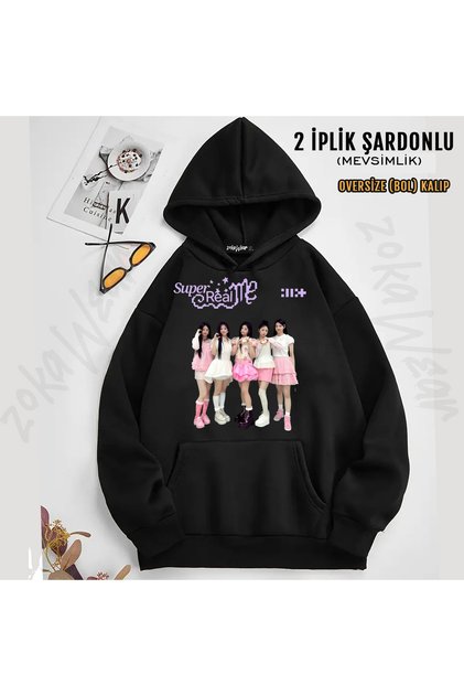 Super Real Me Illit Illit Printed Hooded Sweatshirt