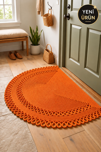 Mi̇rel Wicker Jute - Door Mat - Welcome Mat - Patterned - Wicker Mat - Decorative Stylish - Floor Mats