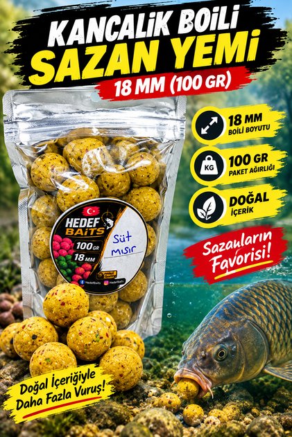 KANCALIK BOİLİ SAZAN YEMİ PAKETLİ 18 MM (100 GR)