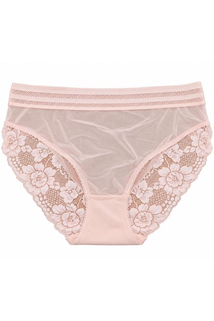 Plus Size Floral Lace Transparent Detailed Stretchy Women's Panties