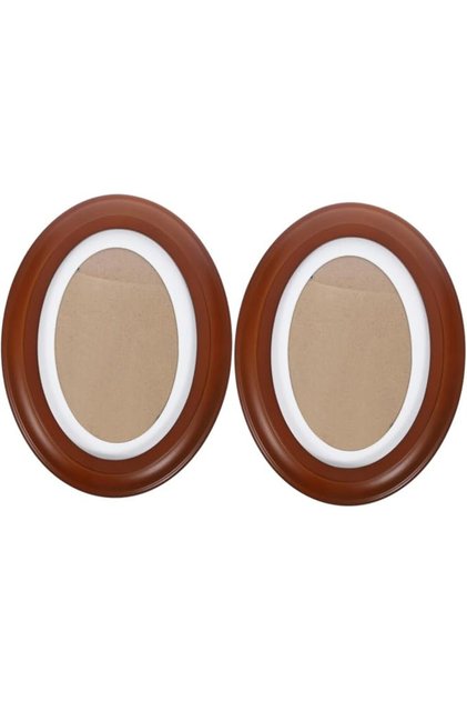 2pcs Oval Solid Wood Photo Frames Wall Hanging Decorative Picture Holders Vintage Style Ho