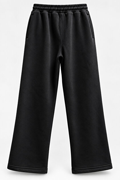 Boys' and Girls' Three-Thread Brushed Brushed Fleece Wide-Leg Sweatpants - Winter Wide Leg
