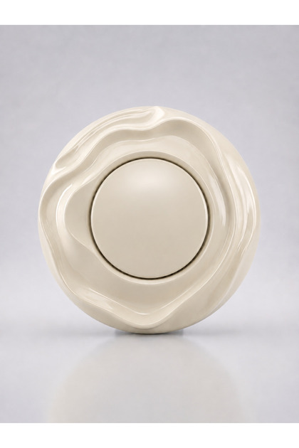 Special Design Wavy Series Cream Decorative Single Key a Quality Plastic (Mechanism Included)