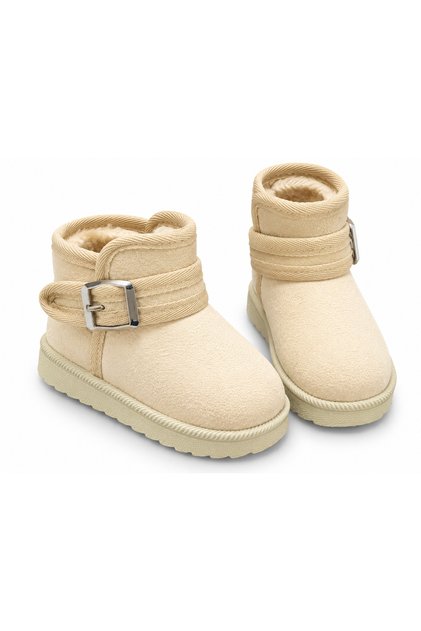 Girls Boys Baby First Step Boots Velcro Mini Boots Slippers Warm Fur Inside Comfortable Light Sole