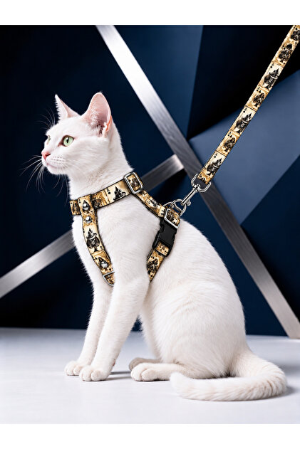 Cat Collar H Type Adjustable Chest and Strap Set