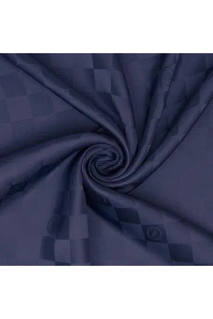 Damalı Jakarlı İpek Twill Eşarp