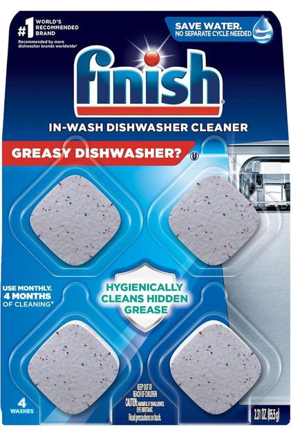 Dishwasher Cleaner Tablets, 4 count, Hygienically Cleans Hidden Grease, Use in Normal Cycle,