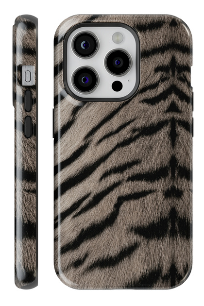 iPhone 14 Pro Zebra Fur Double Layer Full Covering Printing Glossy Protect Phone Case