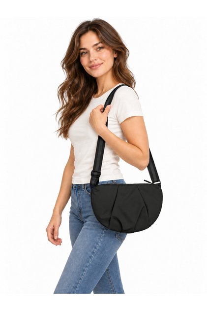 Black Adjustable Strap Women's Mini Shoulder Bag and Crossbody Bag 0068