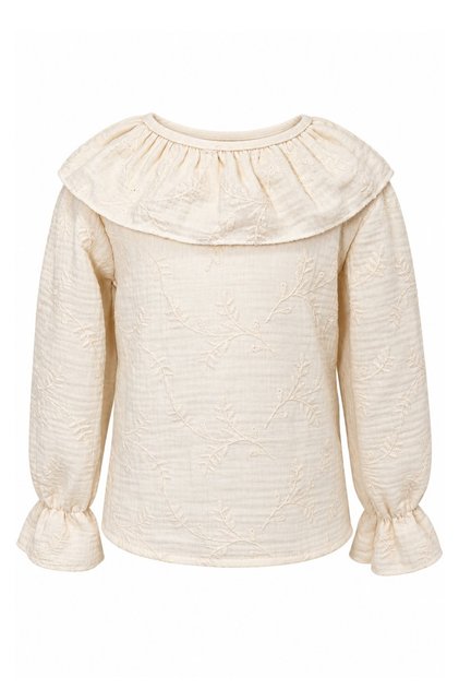 Girl's Blouse Muslin Button Closure Collar Detail Children's Blouse