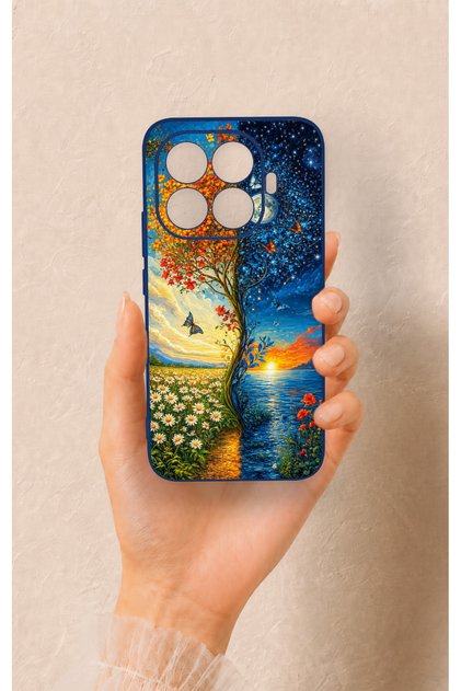 Mi 15t Pro Compatible Sky and Earth Pattern Silicone Case
