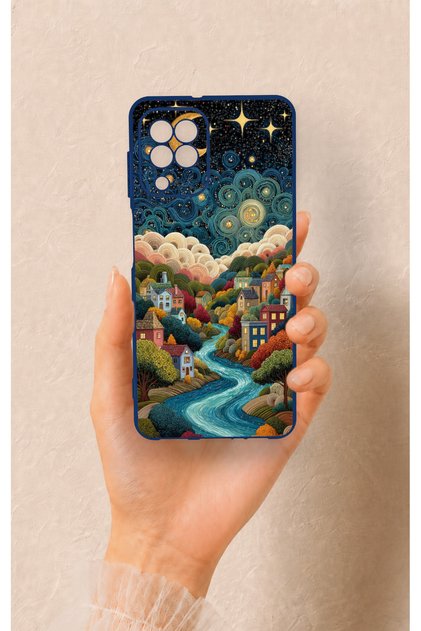 Samsung A22 Compatible Night Tale Patterned Silicone Case