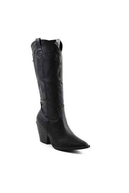 Cizme inalte , stil ciocate , de dama , imblanite 303-BLACK