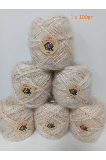 Angora Örgü İpi Ekru (Renk Geçişli Buklet Karışım) 100gr
