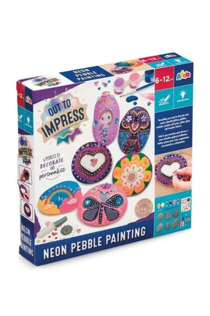 Out to Impress Neon Pebble Painting | 6 Pebbles to Decorate and Personalise | Coloring & Painting |