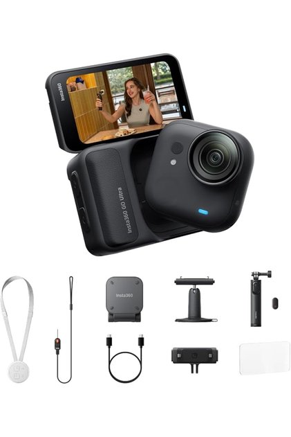 حزمة GO Ultra Anywhere باللون الأسود - كاميرا تصوير فيديو بدقة 4K بدون استخدام اليدين