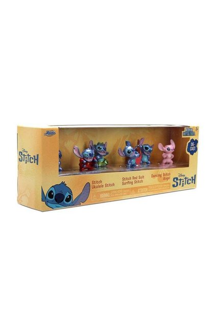 Jada Toys Set of 6 Metal Stitch Figures, 4 cm, Diorama with Stitch in Various Poses + Angel, Mini C