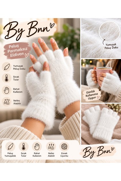 Peluş Kısa Parmaklı Yumuşak Eldiven