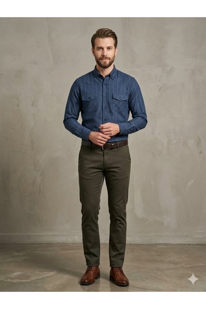 Erkek Siyah Kaşe Oduncu Tarzı Gömlek Rahat Kalıp Yeni Sezon Kışlık Moda Trend 2 cepli cepler dügmeli kapaklı