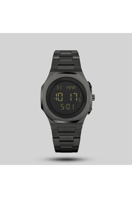 Al-Fajr Modern Black Stainless Steel Watch Al-277Cb