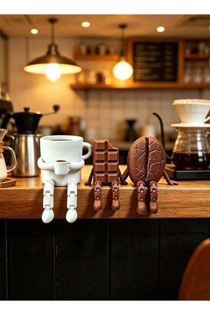 3Pcs Healing-Themed Coffee Bean Decorative Companion Piece, Perfect for Coffee Enthusiasts, Barista