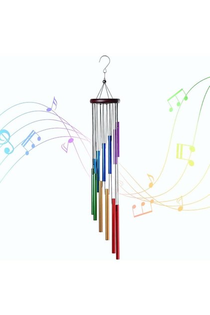 Outdoor Colorful Wind Chimes for Outside with 12 Aluminum Tubes for Garden Patio Balcony and Home D
