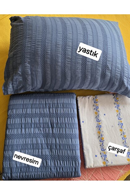 %100 Pamuk Mood Comfort Yıkamalı Mavi Çift Kişilik Nevresim Takımı