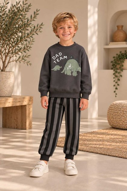 2 Dinosaur Dsn Cotton Bottom and Top Sets, Set of 2