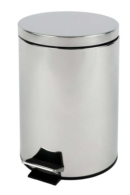 Step Trash Bin | Glossy Stainless Steel Finish | Groove Pedal | Dustbin for Bathroom, Kitchen & Home | 12 Liters