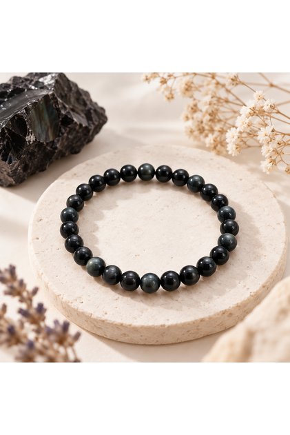 Brățară din Obsidian Curcubeu 6 mm – Protecție și Echilibru