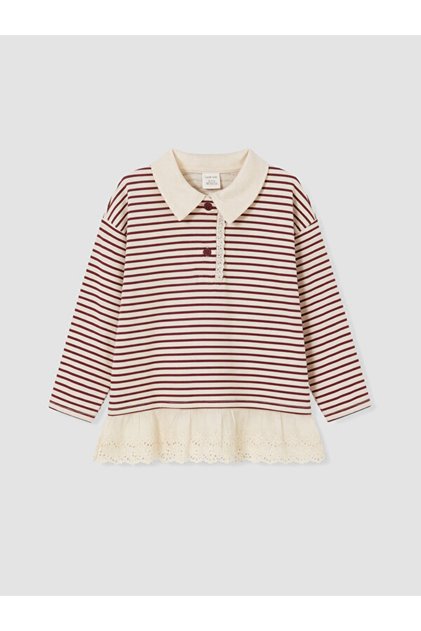 Timeless Clothing & Timeless Choices Devrik Roba Collar Striped Girls' Sweatshirt