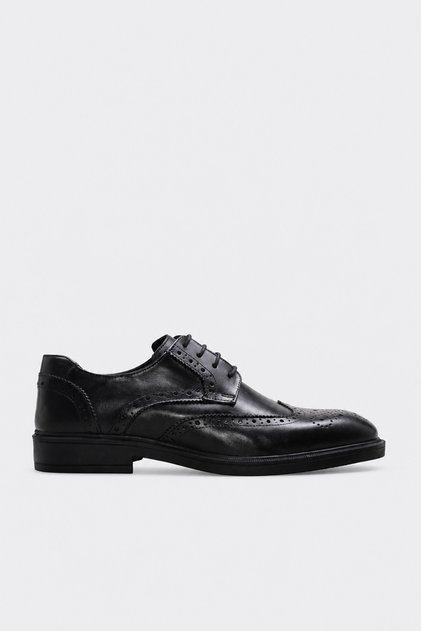 Genuine Leather 344Ma002 Black Men's Classic Shoes