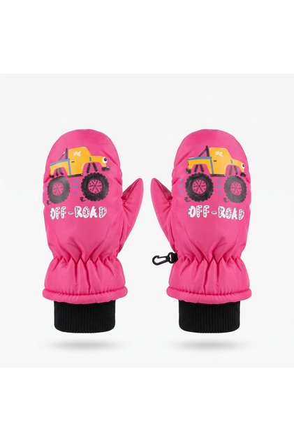 3-6 Years Old Children's Fleece Snow Gloves Cold and Windproof Ski Gloves