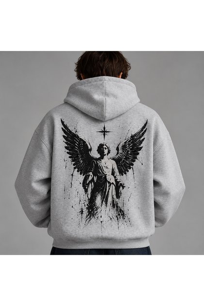 Unisex Men/Women Chaos Colorful Custom Printed Cotton Oversize Hooded Sweatshirt