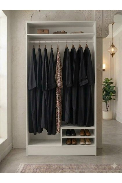 Modern Open Closet Organizer Functional Design Wardrobe (Without Doors)