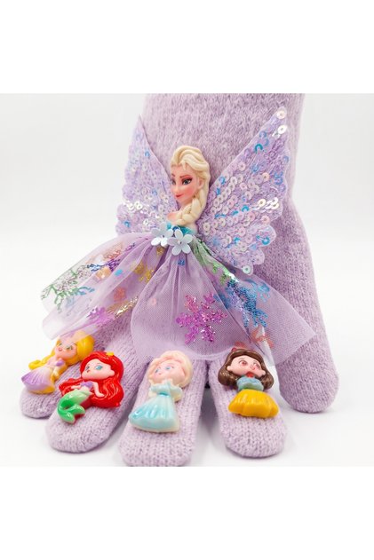 Girls' Winter Warm Knitted Gloves – 3-8 Years Old Lycra Flexible Figure-Fitting Daily School, Park & Snow Ski Season Gloves