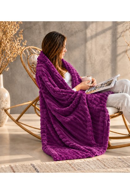 Welsoft Tv Blanket 100X175 cm Sofa Shawl, Decorative Blanket