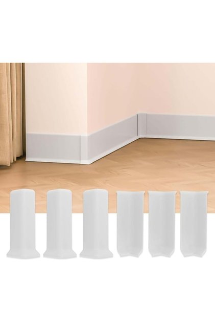 6 PCS Baseboard Corner Blocks, Self Adhesive Inside Outside Connectors, Wall Base Moulding