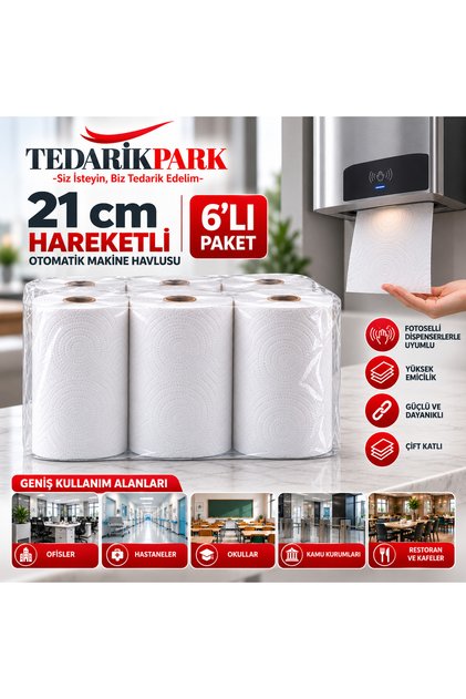 Fotoselli Hareketli Kağıt Havlu 21 Cm 6 Rulo 1.Kalite Kağıt