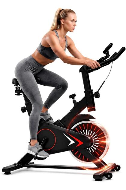 30030 Luxury Home Spinning Bike with LCD, Adjustable Seat & Armrest, Silent Ride, 135kg Capacity