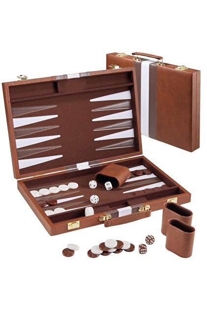 Joc de Table din Lemn Bedee, Manual, cu Husă din Piele Ecologică, 28 × 19 × 4,45 cm, Set Complet pen