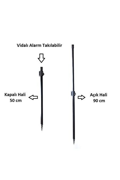 Teleskopik Bankstick 50-90cm Siyah