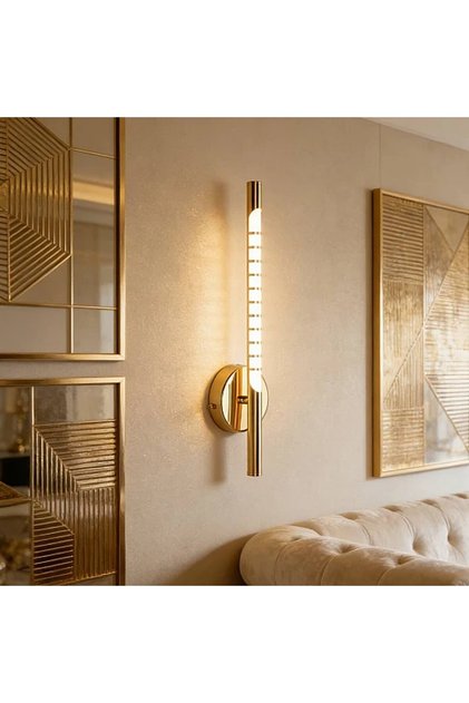 أبليك جداري مودرن ذهبي LED إضاءة صفراء 40 سم WA/E7041/400FGD+WW