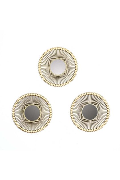 Osmin 3-Piece Decorative Mirrors Dia 25cm - Gold - 192NKA9900051