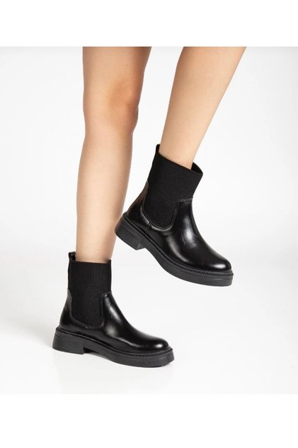 Rubber Sole Boots with Elastic