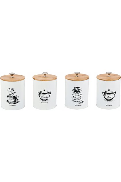 SET DE 4 RECIPiente pentru SARE, CAFEA, HARBATE, ZAHAR