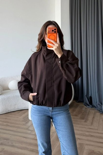 Dik Yaka Basic Bomber Ceket