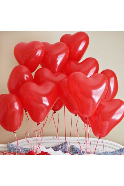 Pack of 20 Giant Red Heart Balloons - Valentine's Day & Marriage Proposal Decoration Set