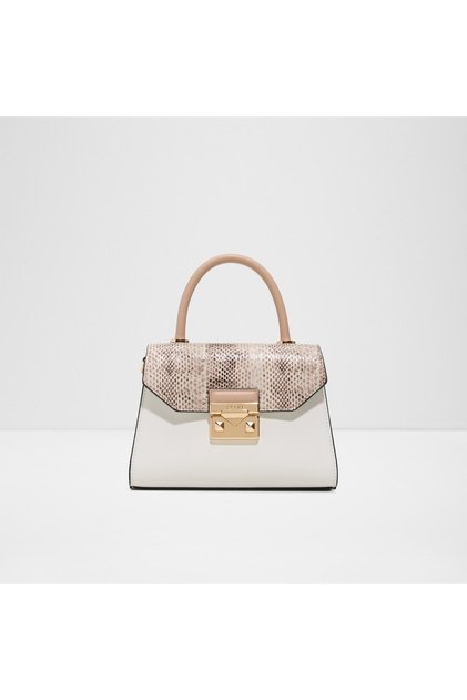 Crellita Ladies White Top Handle Bag