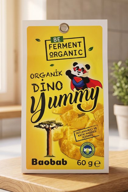 Dino Yummy Organik Baobab Meyveli Şekerleme 60 g | Tatlandırıcı ve Katkı Maddesi İçermez, Doğal Atıştırmalık